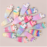 Unicorn Rainbow Glitter BB Hair Clips Set (16pcs)