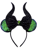Sequin Mickey Ears Headband with Bow for Kids & Adults