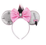 Sequin Mickey Ears Headband with Bow for Kids & Adults