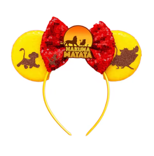 Sequin Mickey Ears Headband with Bow for Kids & Adults