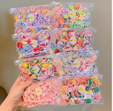 30pcs Girls Elastic Hair Bands – Cute Cartoon & Floral Set