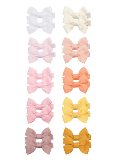 2-inch Baby Girl Hair Bow Pairs with Alligator Clips