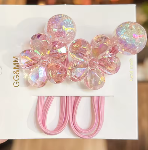 Camellia Flower Hair Ties for Girls (2-Pack)