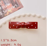 Cute Red Polka Dot Bow Hair Clip for Kids