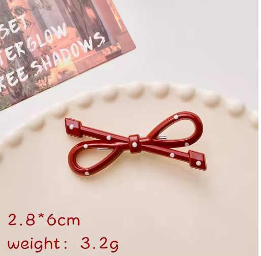 Cute Red Polka Dot Bow Hair Clip for Kids
