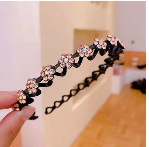 Rhinestone & Pearl Non-Slip Flower Headband