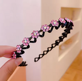 Rhinestone & Pearl Non-Slip Flower Headband