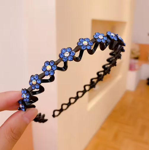 Rhinestone & Pearl Non-Slip Flower Headband