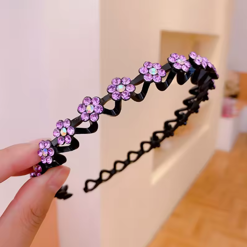 Rhinestone & Pearl Non-Slip Flower Headband
