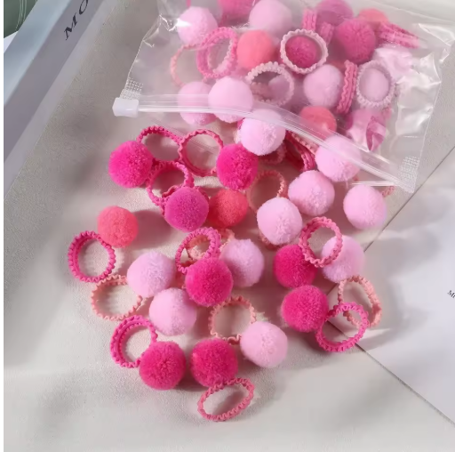 20-Pack Colorful Fluffy Hair Elastics for Kids