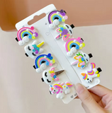 Girls Unicorn Hair Clips Set (10pcs) – Cute Kids Barrettes