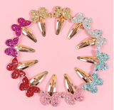 24-Piece Glitter Flower & Butterfly Hair Clips Set