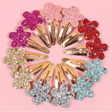 24-Piece Glitter Flower & Butterfly Hair Clips Set