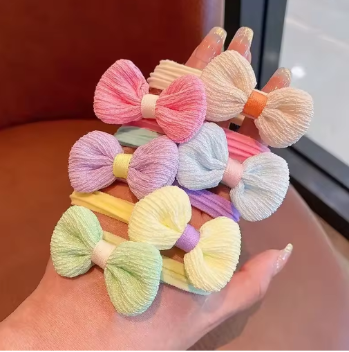 Kids Flower Hair Ties, Soft Elastic Ponytail Bands