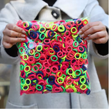 50-Pack Colorful Elastic Hair Ties for Kids