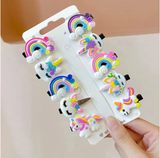 Kids Unicorn Hair Clips Set (10pcs) - Cute Barrettes
