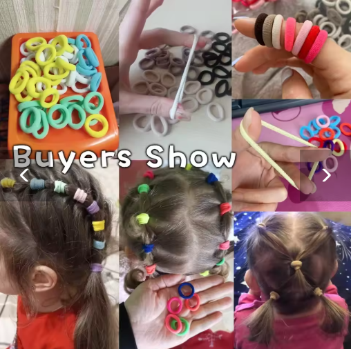 Girls' Colorful Elastic Hair Bands (100/300/500 Pack)