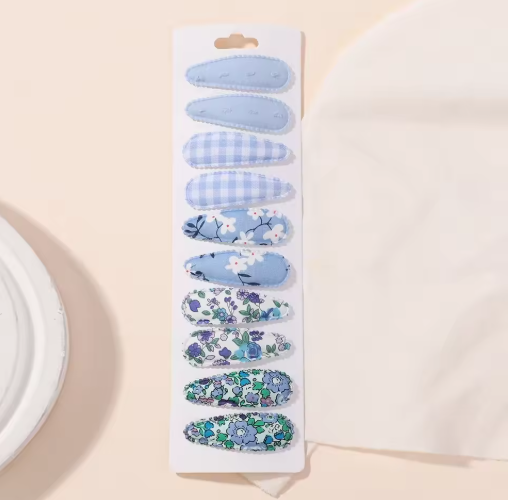 10-Piece Kids Plaid Hair Clips Set | Cute BB Hairpins