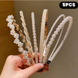 Girls Princess Hair Accessories Set (5-Piece, Imitation Pearl)