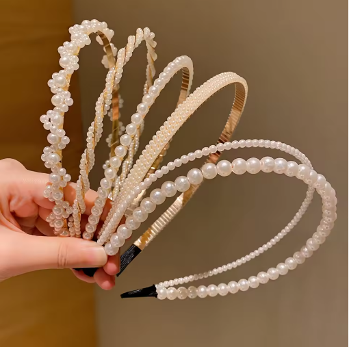 Girls Princess Hair Accessories Set (5-Piece, Imitation Pearl)
