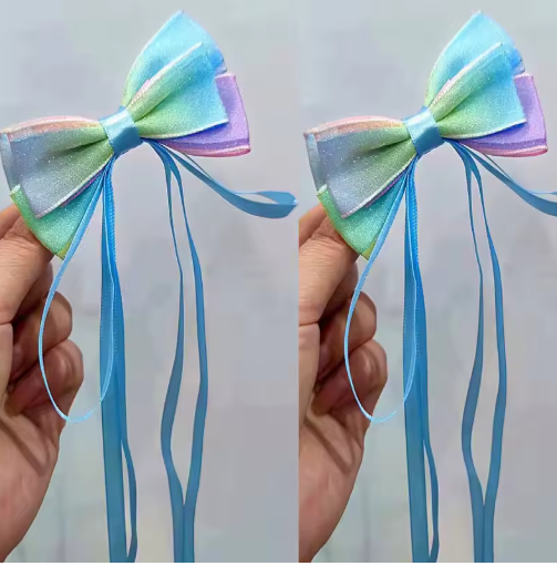 Chinese-Style Gradient Bow Tassel Hairpins | Cute Barrettes