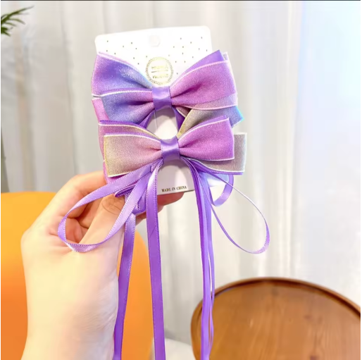 Chinese-Style Gradient Bow Tassel Hairpins | Cute Barrettes