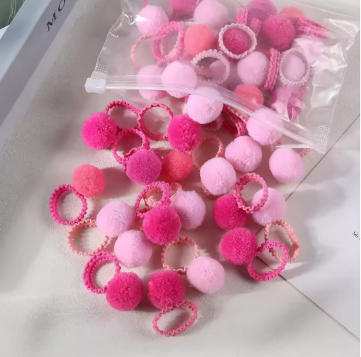 20-Pack Colorful Fluffy Hair Elastics for Kids