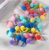 20-Pack Colorful Fluffy Hair Elastics for Kids