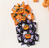 Halloween Pumpkin Bow Hair Clips for Kids, 4-Pack