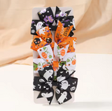 Halloween Pumpkin Bow Hair Clips for Kids, 4-Pack