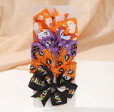 Halloween Pumpkin Bow Hair Clips for Kids, 4-Pack