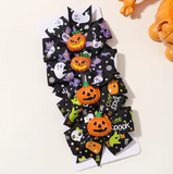 Halloween Pumpkin Bow Hair Clips for Kids, 4-Pack