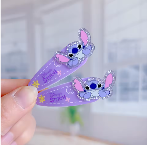 Cute Stitch & Angel Hair Clips – Kids Cartoon Barrettes