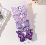 4-Pack Girls Sequin Butterfly Bow Hair Clips