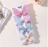 4-Pack Girls Sequin Butterfly Bow Hair Clips