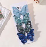 4-Pack Girls Sequin Butterfly Bow Hair Clips