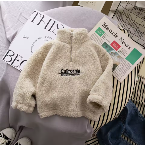 Baby Fleece Hoodie Pullover - Cute Letter, 6M-3Y