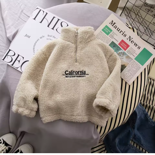 Baby Fleece Hoodie Pullover - Cute Letter, 6M-3Y