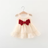 Baby Girl Bow Lace Fluffy Suspender Dress (9mo–3yr)