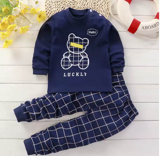 Cotton Baby Girl Pajama Set, 0-5 Years, Cartoon Casual