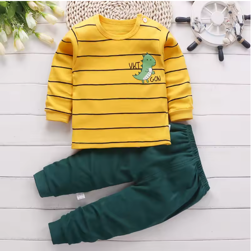Cotton Baby Girl Pajama Set, 0-5 Years, Cartoon Casual