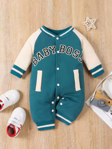Personalized Letter Baby Boy Jumpsuit