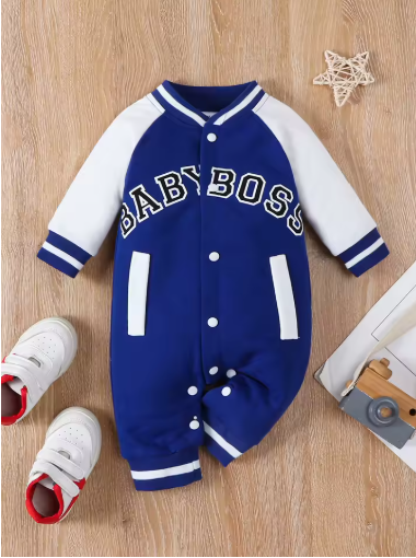 Personalized Letter Baby Boy Jumpsuit
