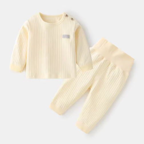 Baby Thermal Pajama Set - Warm Candy-Color Sleepwear