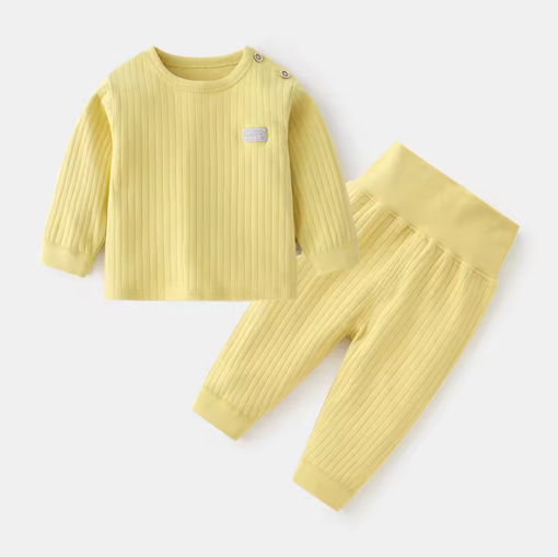 Baby Thermal Pajama Set - Warm Candy-Color Sleepwear