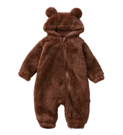 Cute Bear Baby Romper Zipper Jumpsuit 0-24 Months