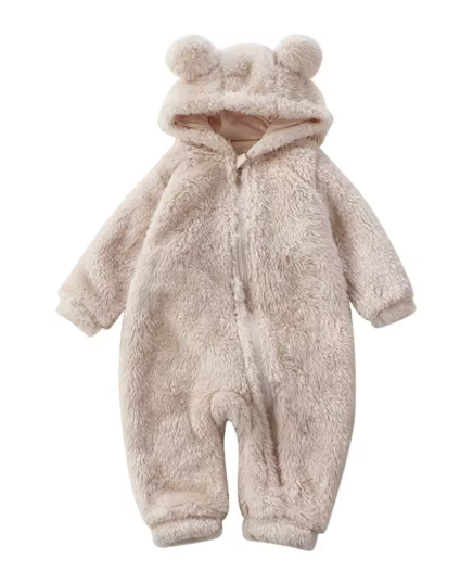 Cute Bear Baby Romper Zipper Jumpsuit 0-24 Months