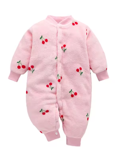 Newborn Soft Flannel Jumpsuit & Jacket (0–18 Months)