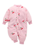 Newborn Soft Flannel Jumpsuit & Jacket (0–18 Months)