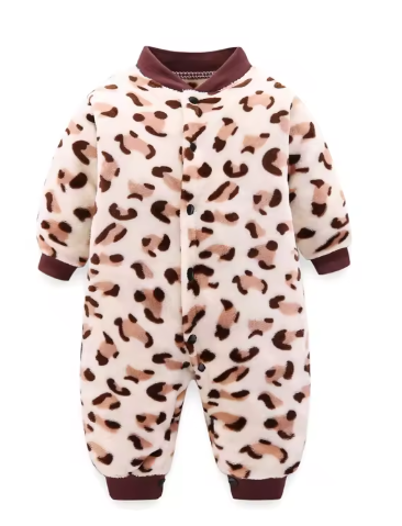 Newborn Soft Flannel Jumpsuit & Jacket (0–18 Months)